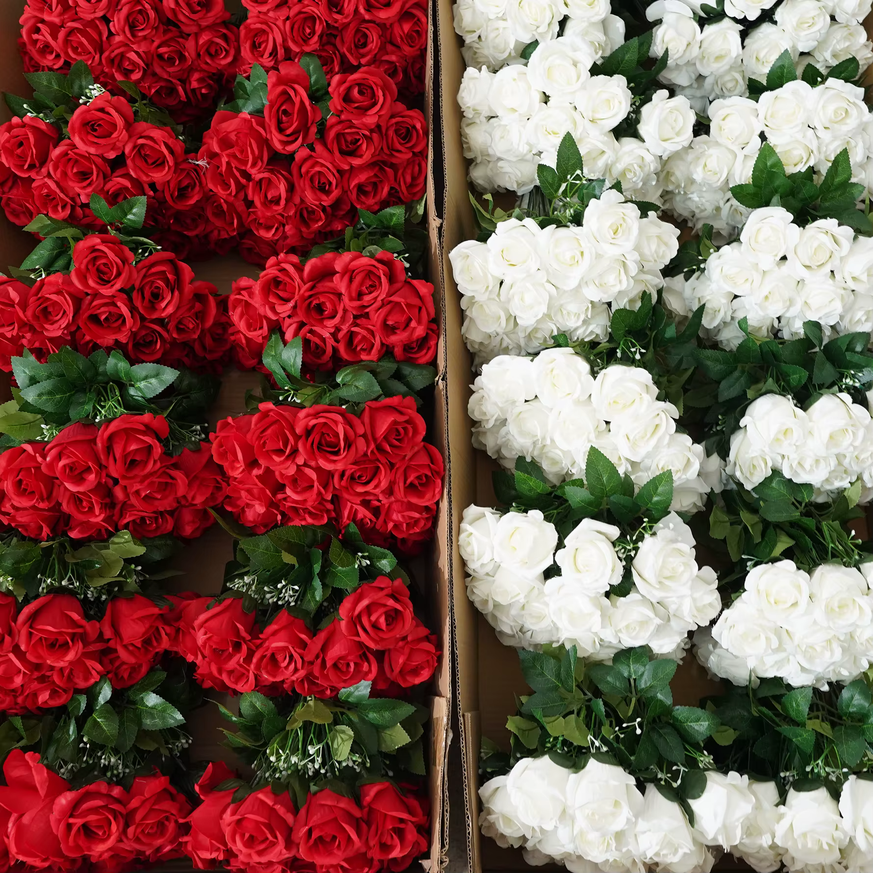 HMEOT H4168 Bouquets de roses artificielles à 18 têtes pour arrangements floraux de mariage