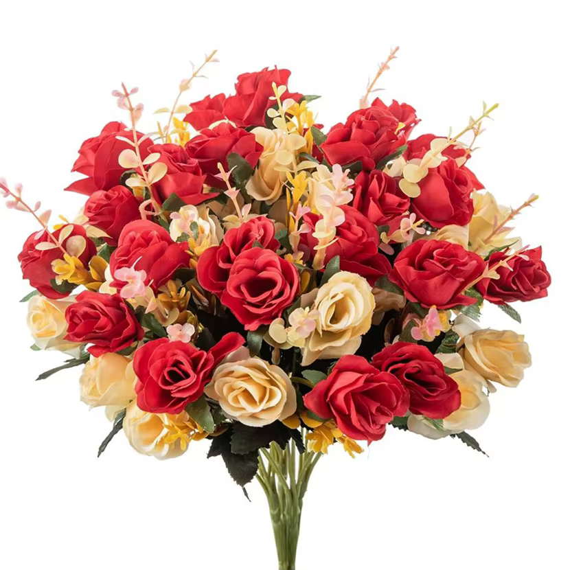Fleurs artificielles en soie Rose