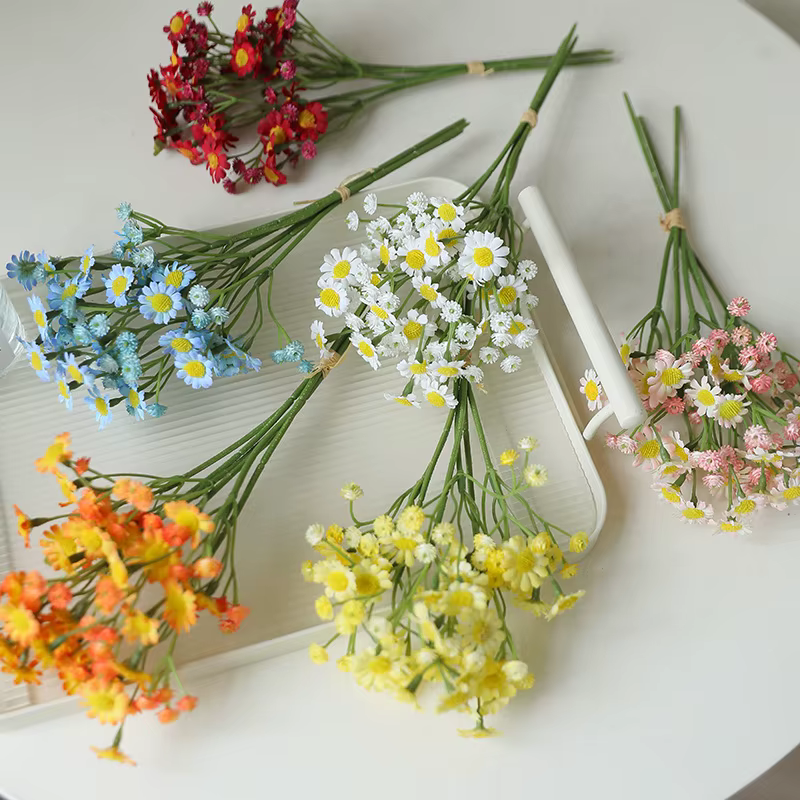 Camomille fleur artificielle table à manger européenne petite marguerite fausse