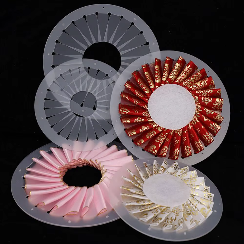 Machine à rosettes transparente pour fleurs en ruban et fleurs en tissu, 9cm, 12cm, 15cm, pour figurines de table et artisanat DIY