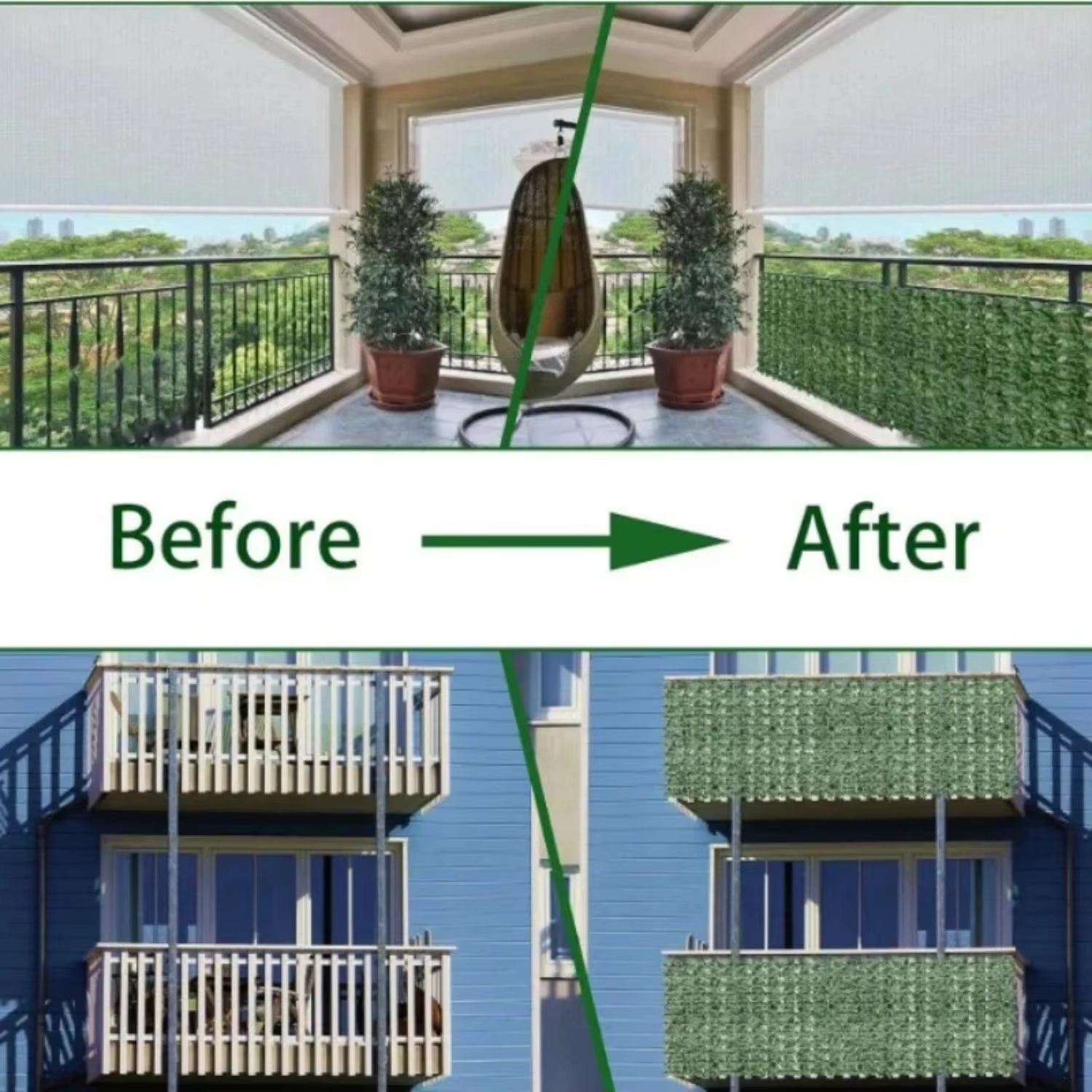 Artificial Ivy Fence Privacy Screen 50x300cm 100x300cm 4 Leaf Styles Faux Green