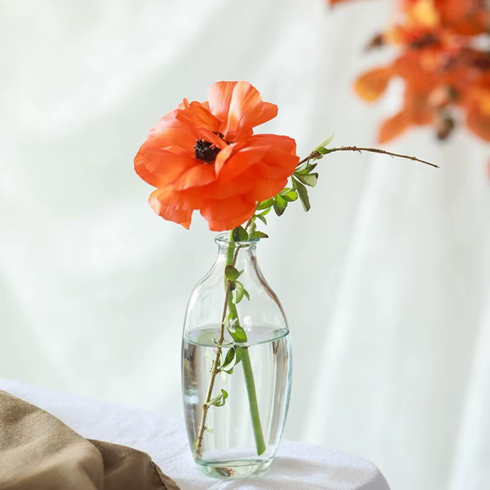 Vase à fleurs rétro tendance en verre