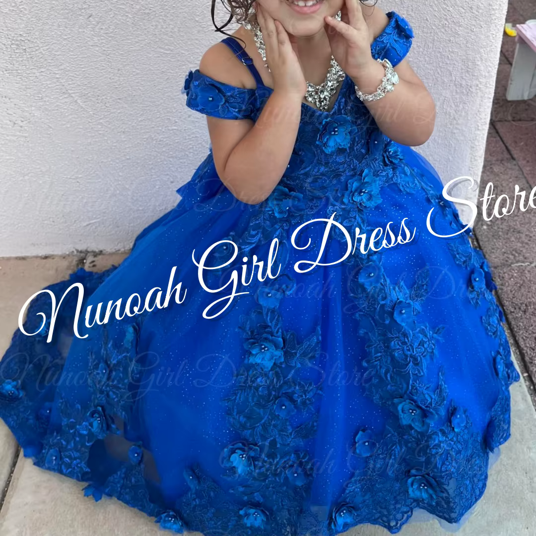 Robes vertes pour filles, pour mariage, avec appliques en dentelle florale, robes de fête d'anniversaire pour filles, robes de communion personnalisées