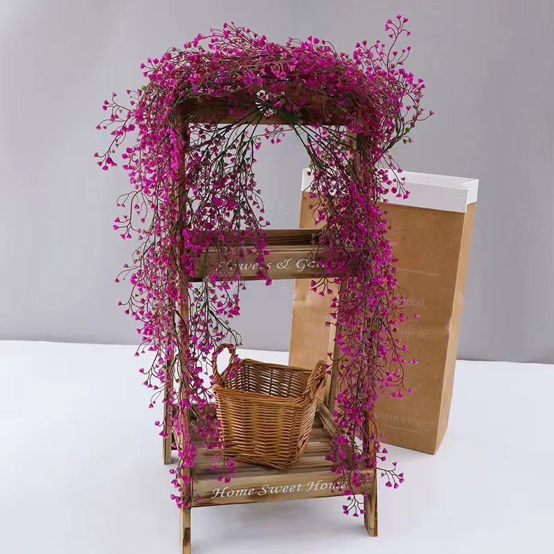 1 pièce de plante grimpante artificielle murale en saule clochette doré