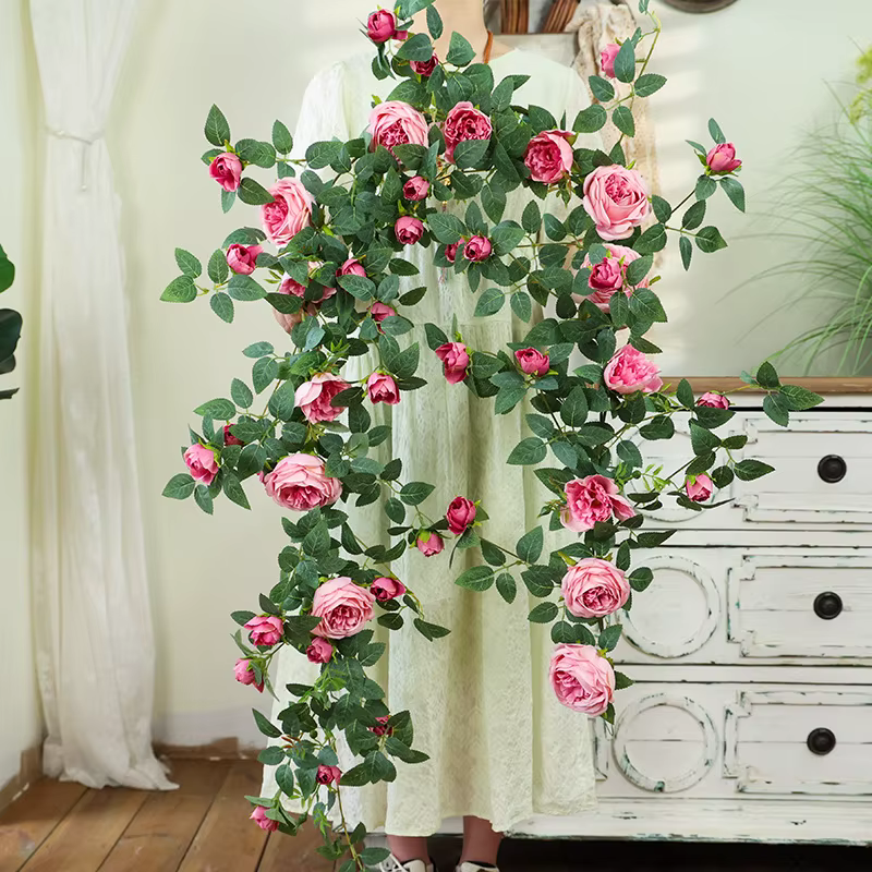 Fleurs artificielles en soie en forme de rose
