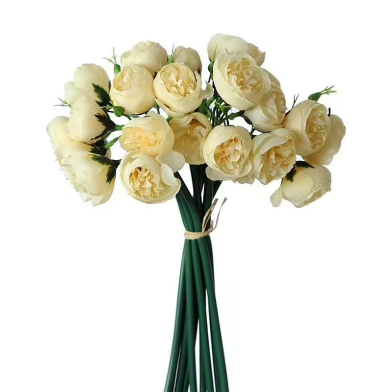 Rose rose pivoine fleurs artificielles 1 Bouquet 27 têtes Roses fausse fleur pour Vase de Table organiser les fleurs de décoration de mariage à la maison