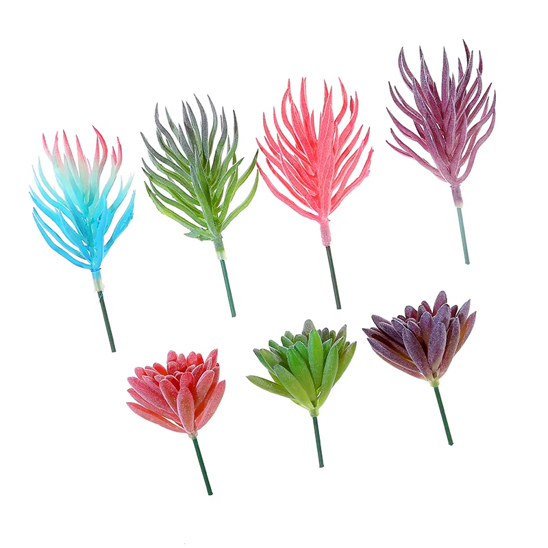 Plantes succulentes artificielles floquées