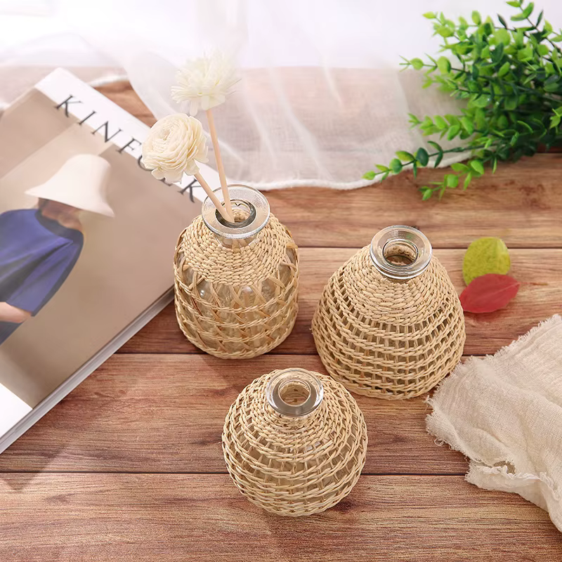 Vase aromatique en verre tissé à la main de Style japonais