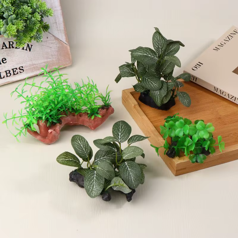 Plante artificielle en bois flotté pour décoration d'aquarium