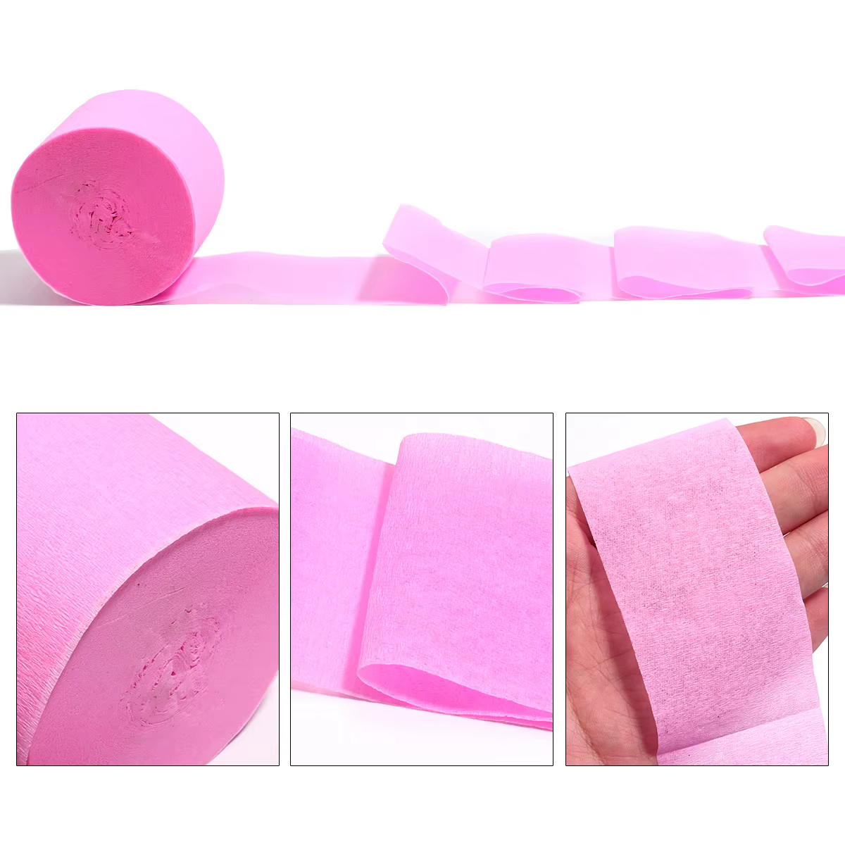 Rouleau de papier crêpe coloré
