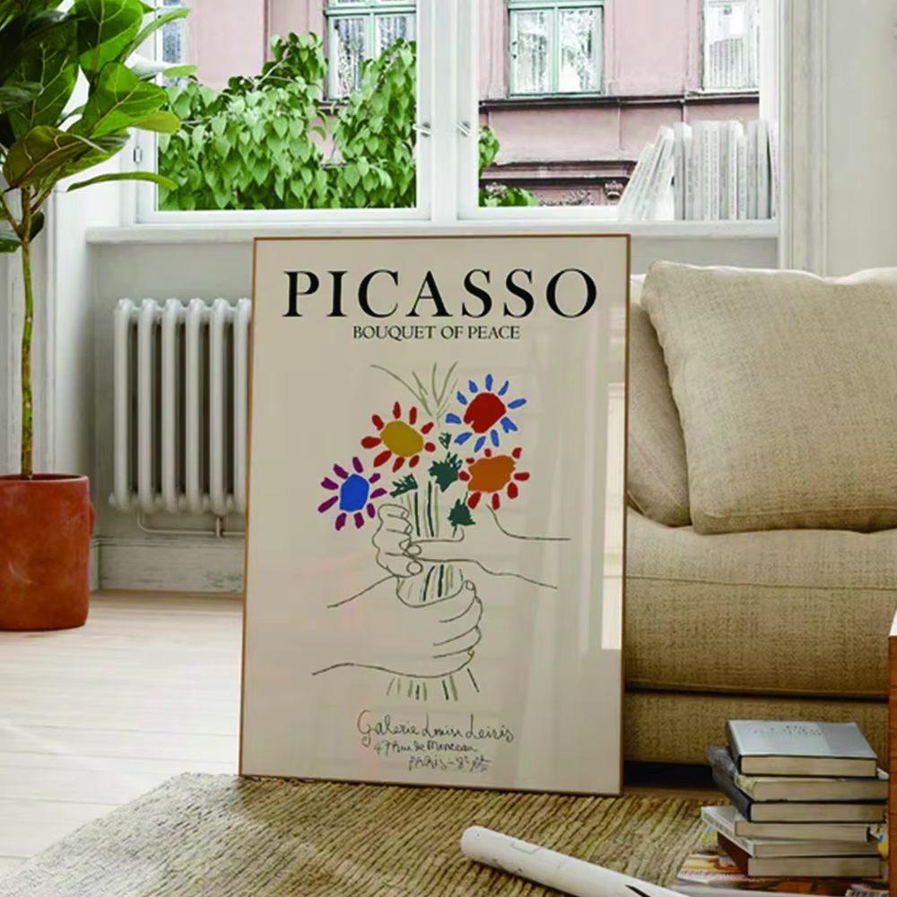 Picasso moderne Bouquet de paix Art mural vintage
