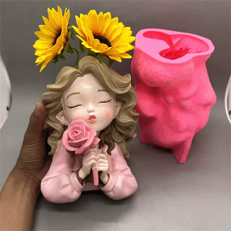 Moule en silicone pour pot de fleurs en forme de rose