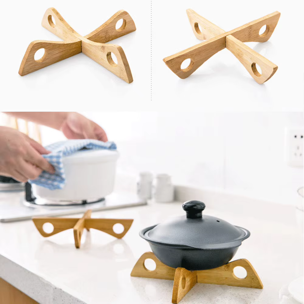 Support de Pot croisé en bambou