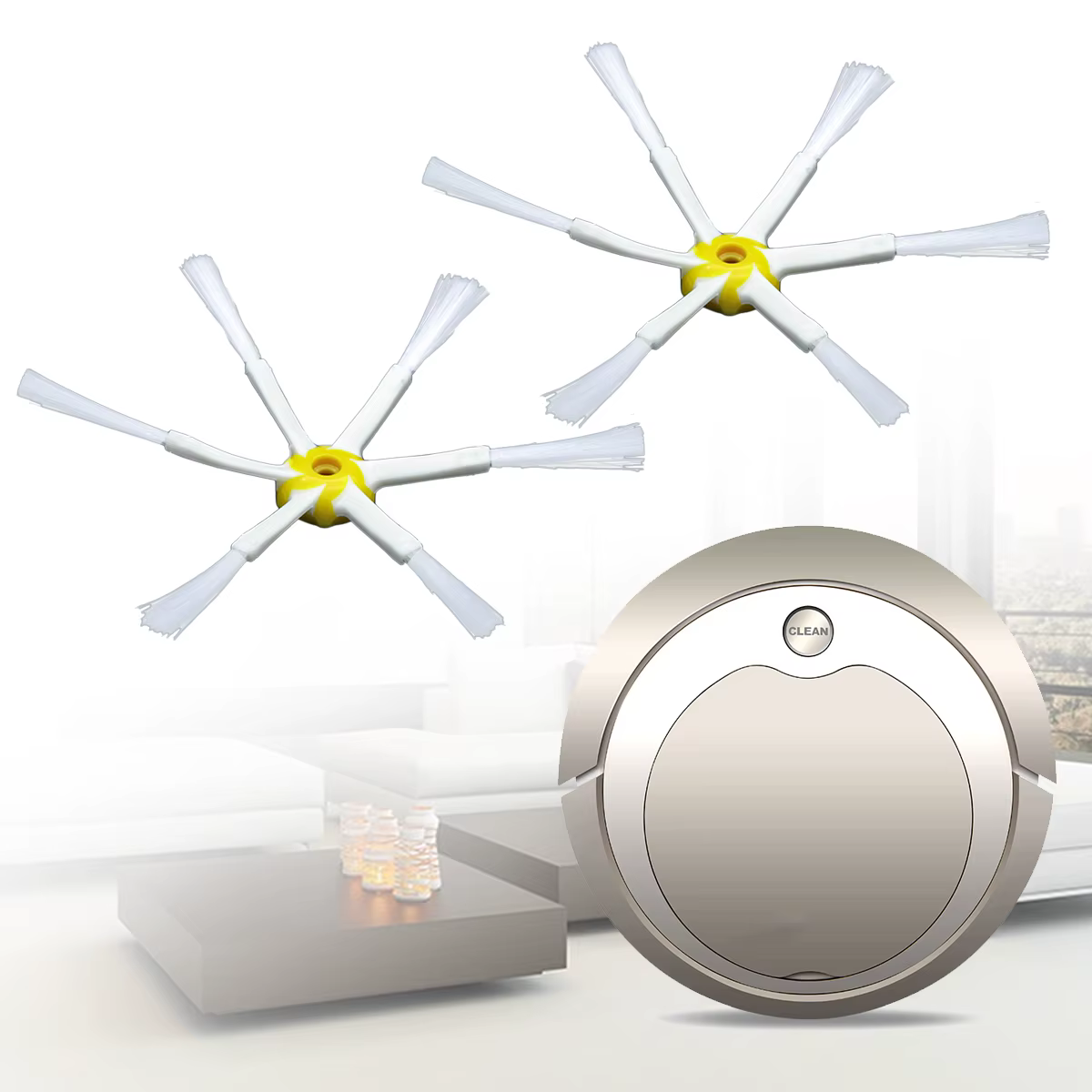 Accessoires pour aspirateur compatibles avec IRobot Roomba séries 500, 600, 700, 550, 560, 630, 650, 760, 770, 780, brosse latérale à 6 bras