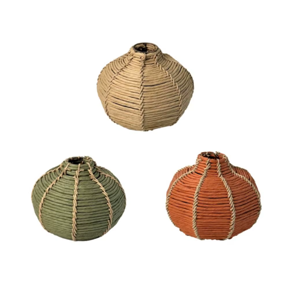 Vase tissé bohème rustique à motif rayé