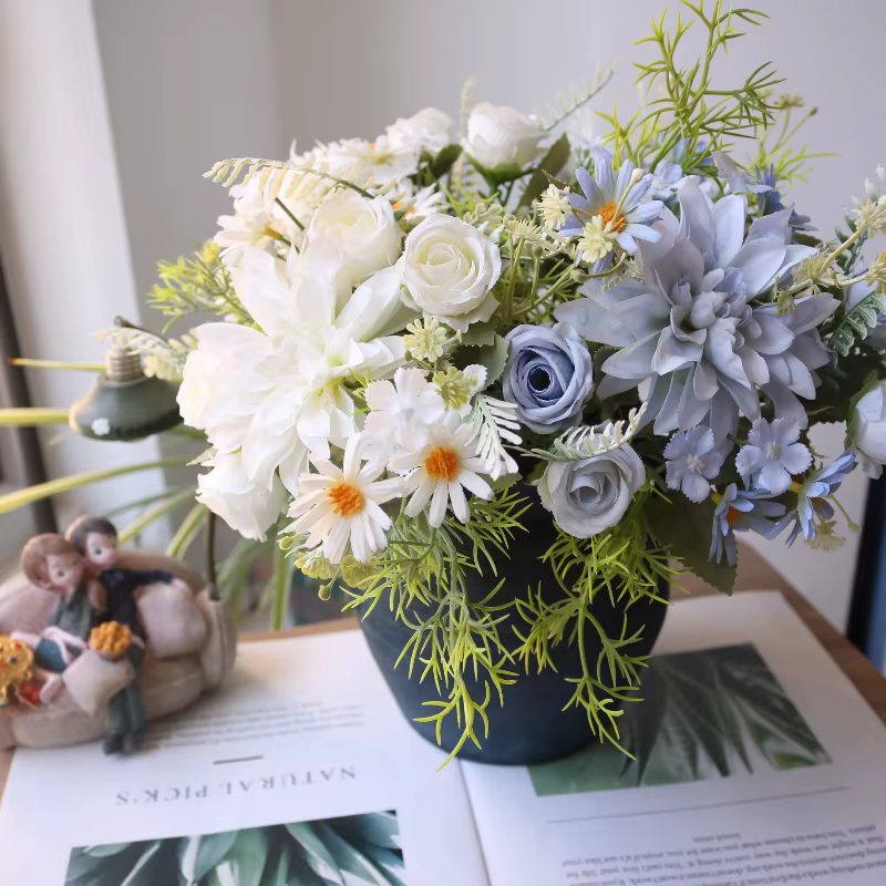 Bouquet de Roses artificielles en soie