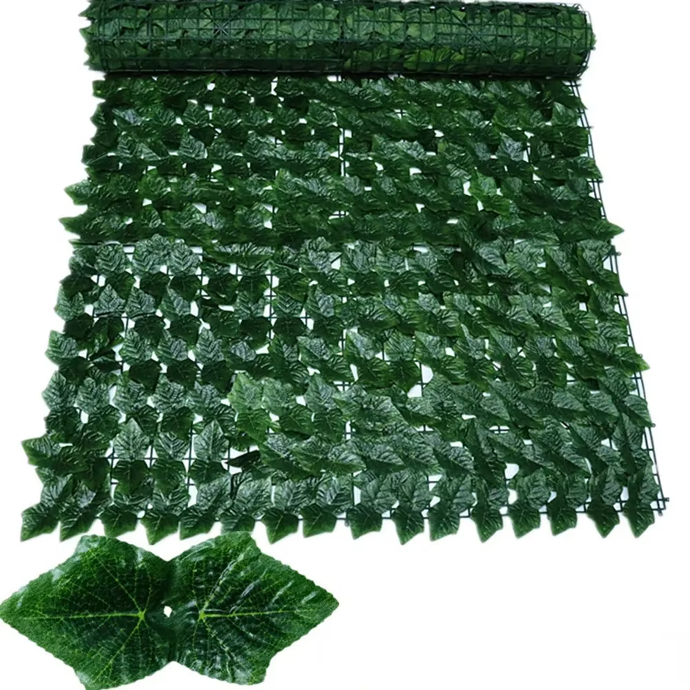 Panneaux de clôture à feuilles vertes