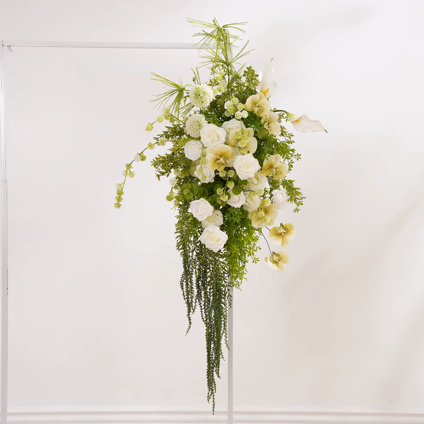 CHUXIN C9018 Mori champs orchidée blanche suspendue verdure fleur rangée extérieure mariage route plomb allée Arrangement floral décoration