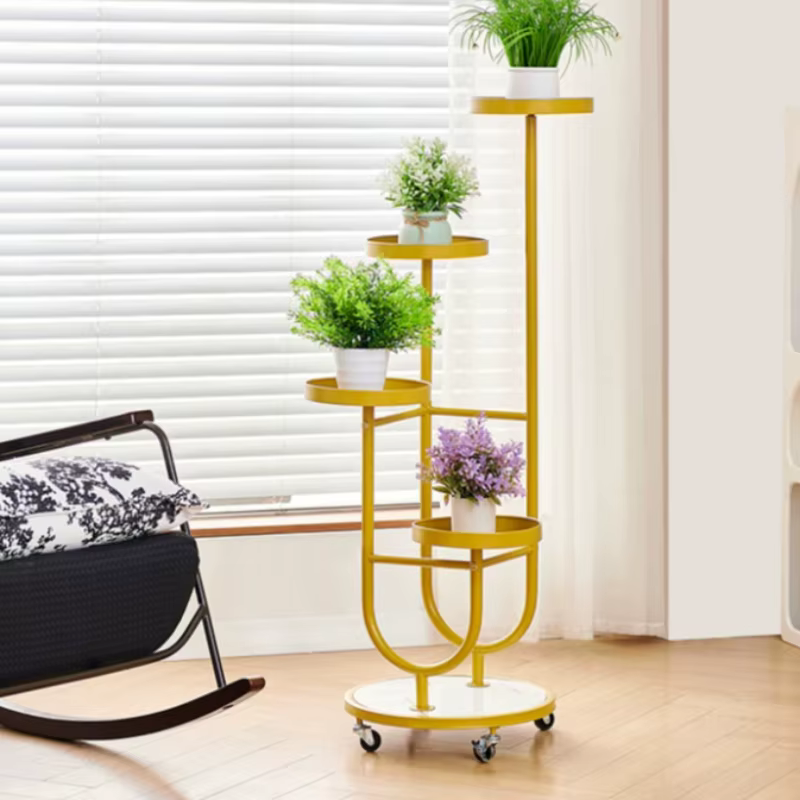 Étagère Flottante Dorée Européenne pour Plantes d'Intérieur