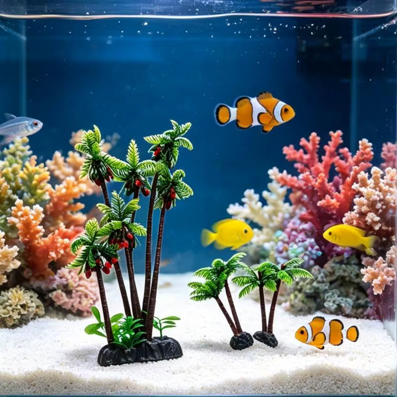 Aquariums paysage arbre cocotier modèle