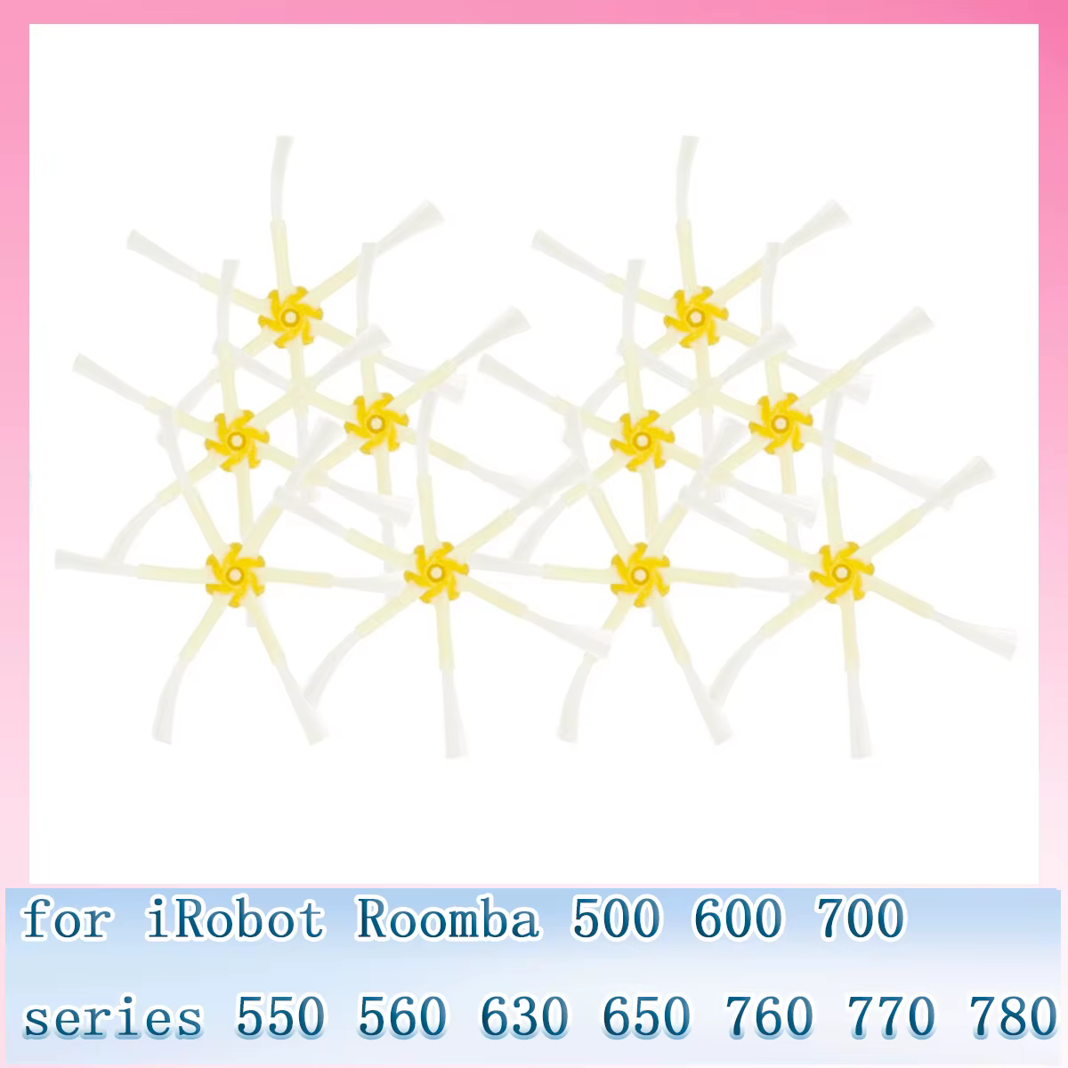 Accessoires pour aspirateur compatibles avec IRobot Roomba séries 500, 600, 700, 550, 560, 630, 650, 760, 770, 780, brosse latérale à 6 bras