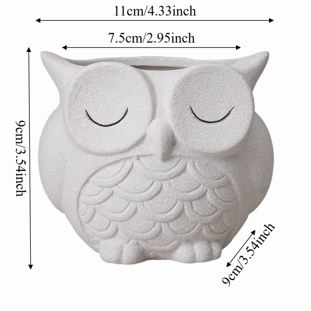 Pot à plantes créatif en céramique en forme de hibou