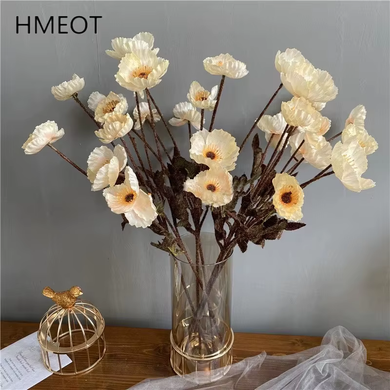 Bouquet de fleurs artificielles de pavot d'automne
