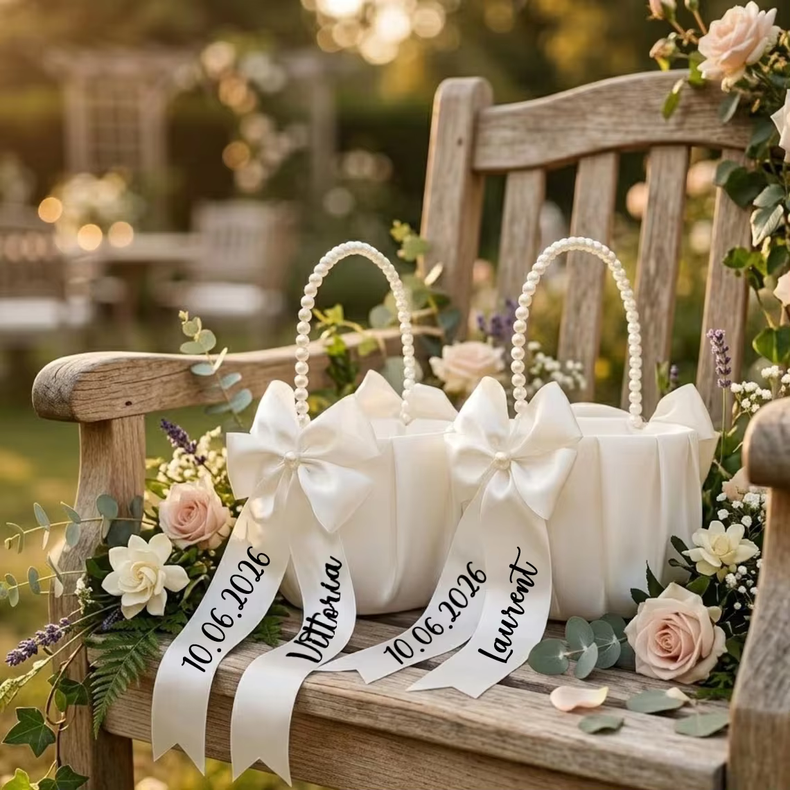 Panier à fleurs personnalisé pour demoiselle d'honneur