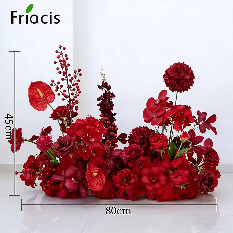 Nouvelle rangée de fleurs artificielles suspendues (orchidée rouge