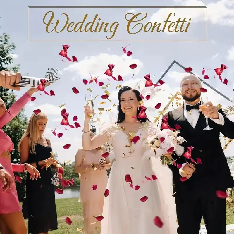 Décoration de mariage haut de gamme en pétales de rose naturels