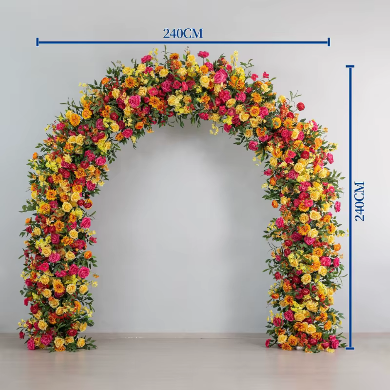 Arche de fleurs artificielles orange