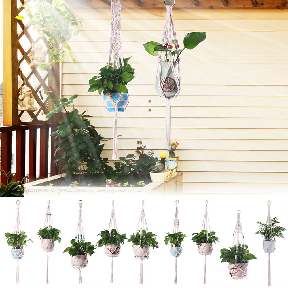 Crochets en macramé de coton pour jardinière