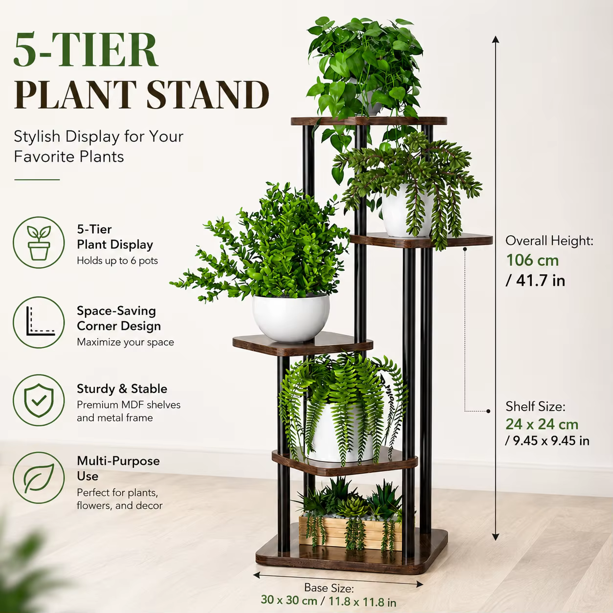 Étagère à plantes à 5 niveaux