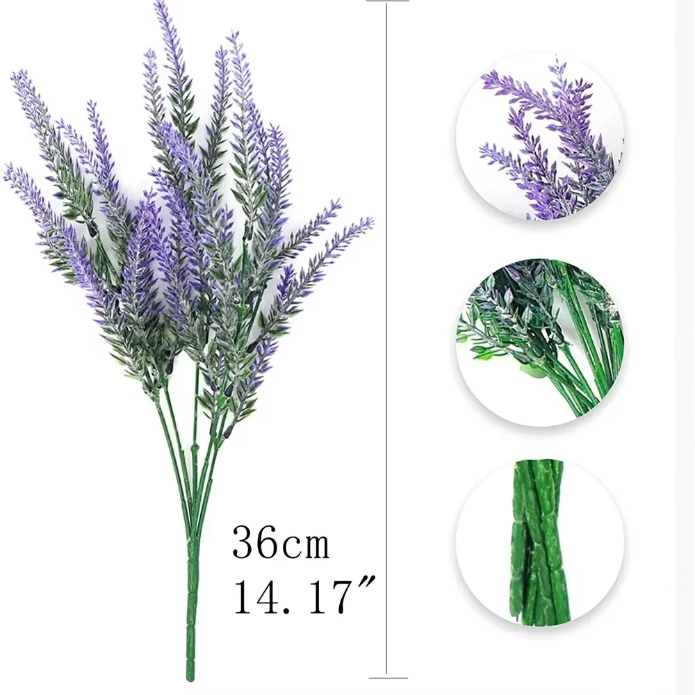 Bouquet de fleurs de lavande artificielles violettes