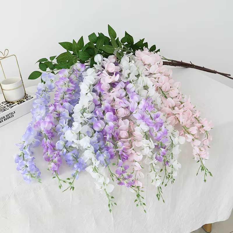 Fête de Festival belle Simulation fleur de glycine plante décoration de plafond 104 cm fleurs