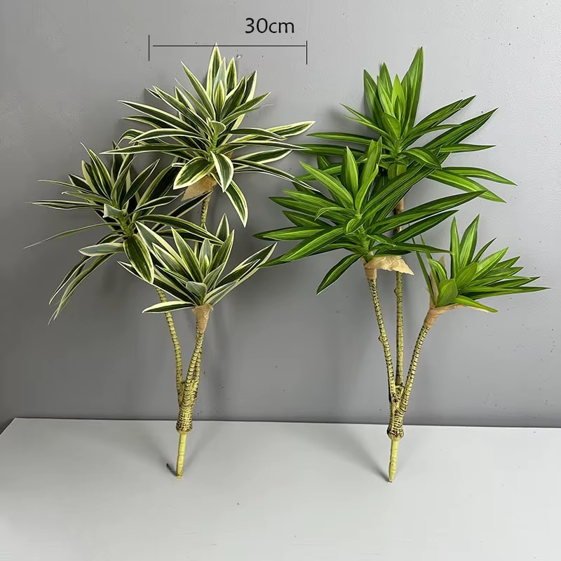 Plantes vertes simulées 3 têtes de bambou de lys décorées