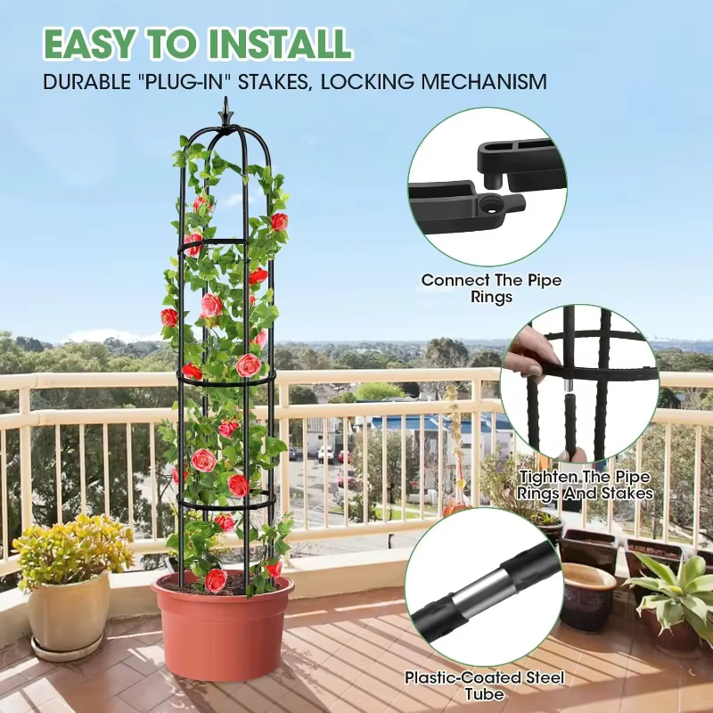 Supports de plantes en forme d'obélisque pour jardin