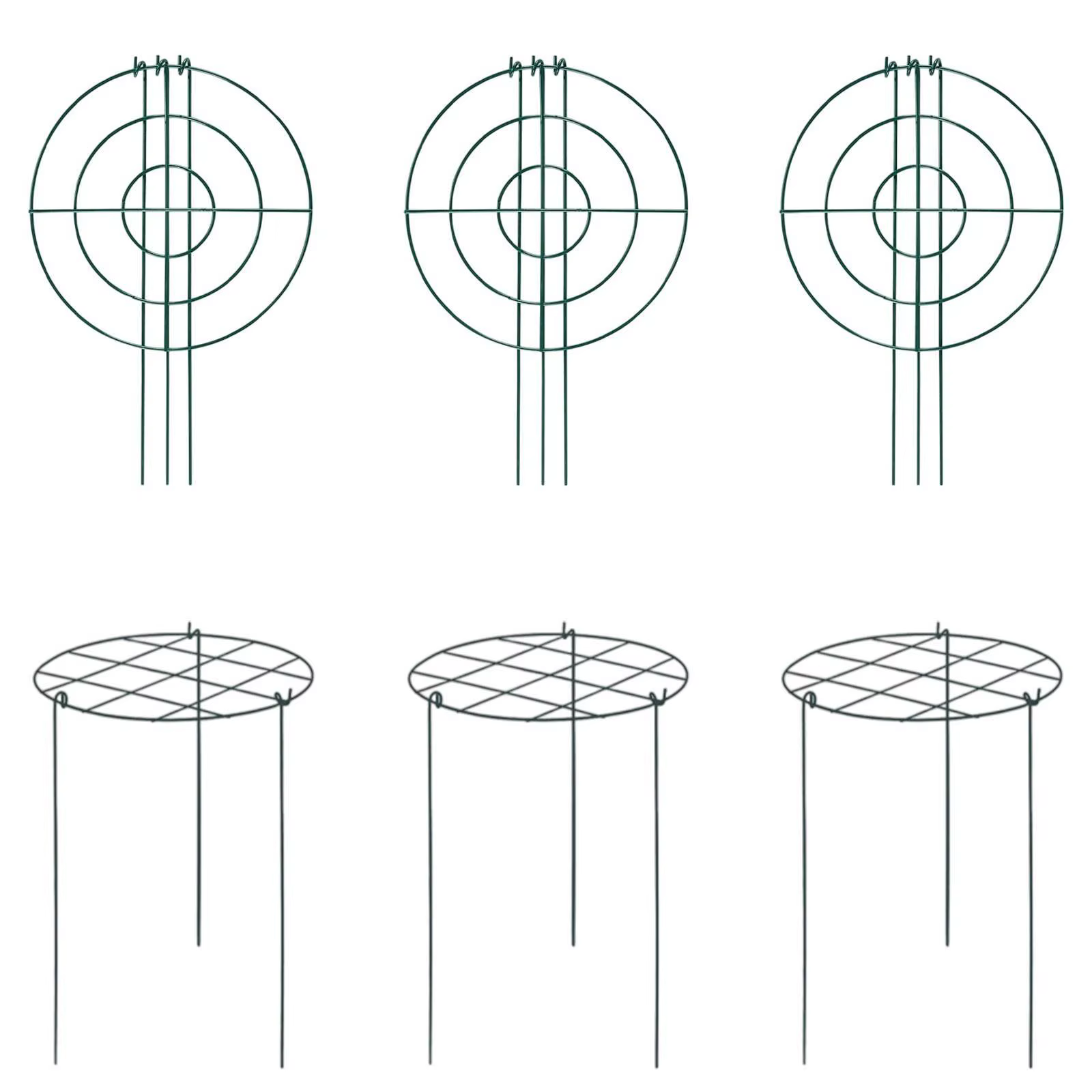 3x Cages et supports de pivoines en métal robuste et élégant