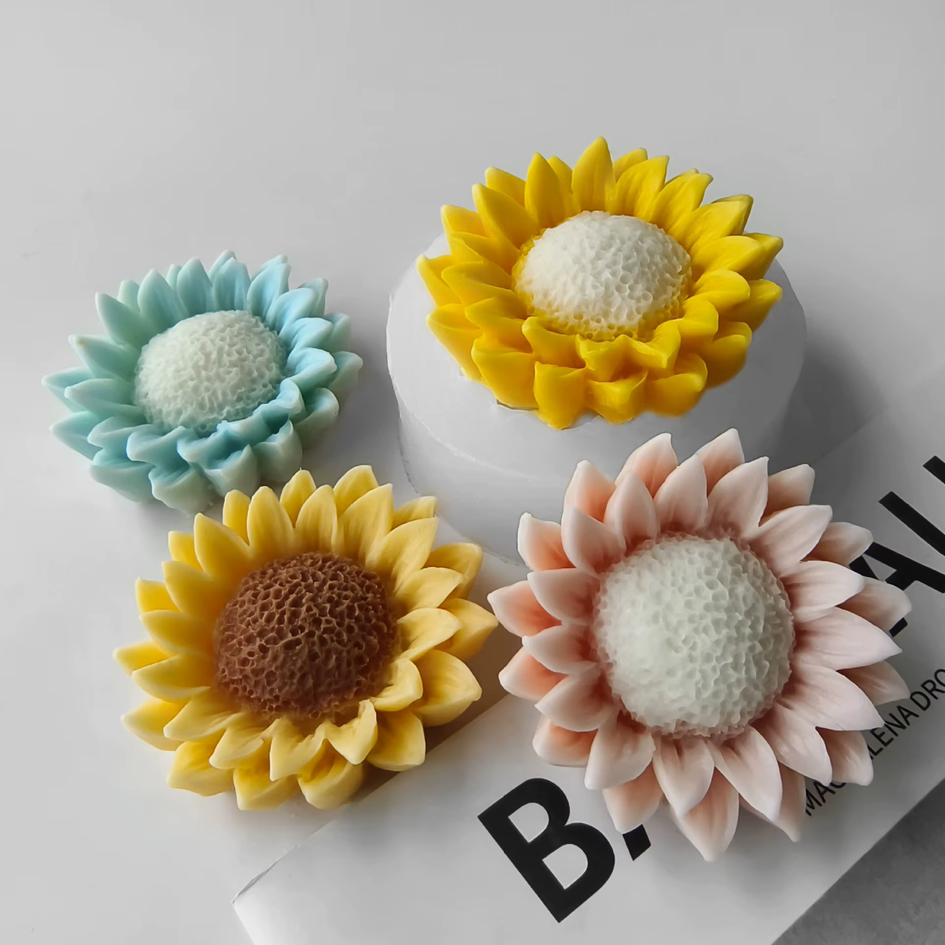 Moule en silicone pour bougie aromatique tournesol bricolage, fleurs faites à la main, élection, résine xy, ornements en plâtre, moules à bonbons au chocolat, moules de cuisson