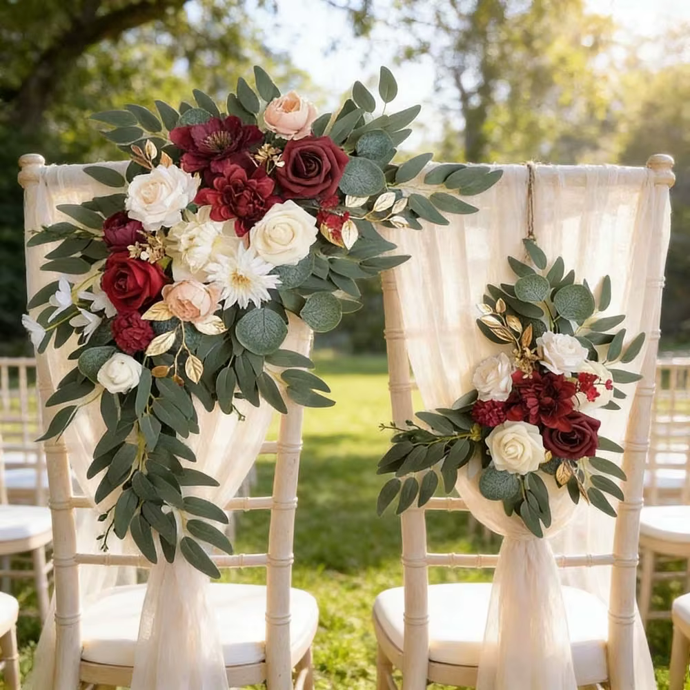 Guirlandes de fleurs artificielles bohèmes pour arche de mariage