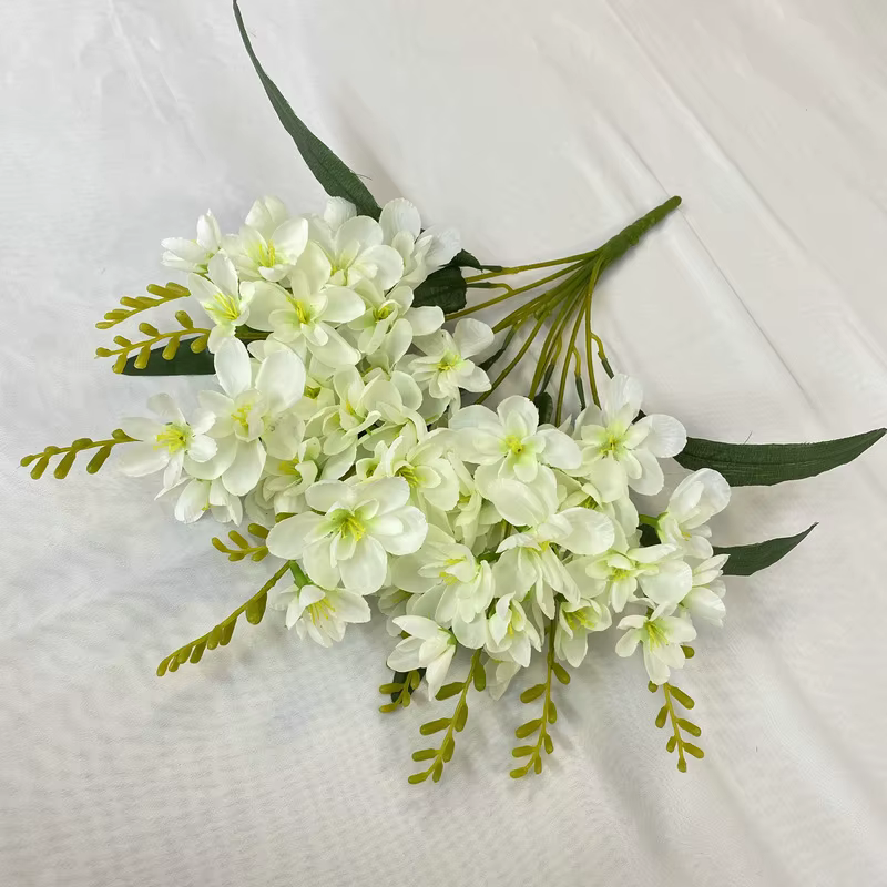 Fleurs de Freesia artificielles à 9 fourchettes