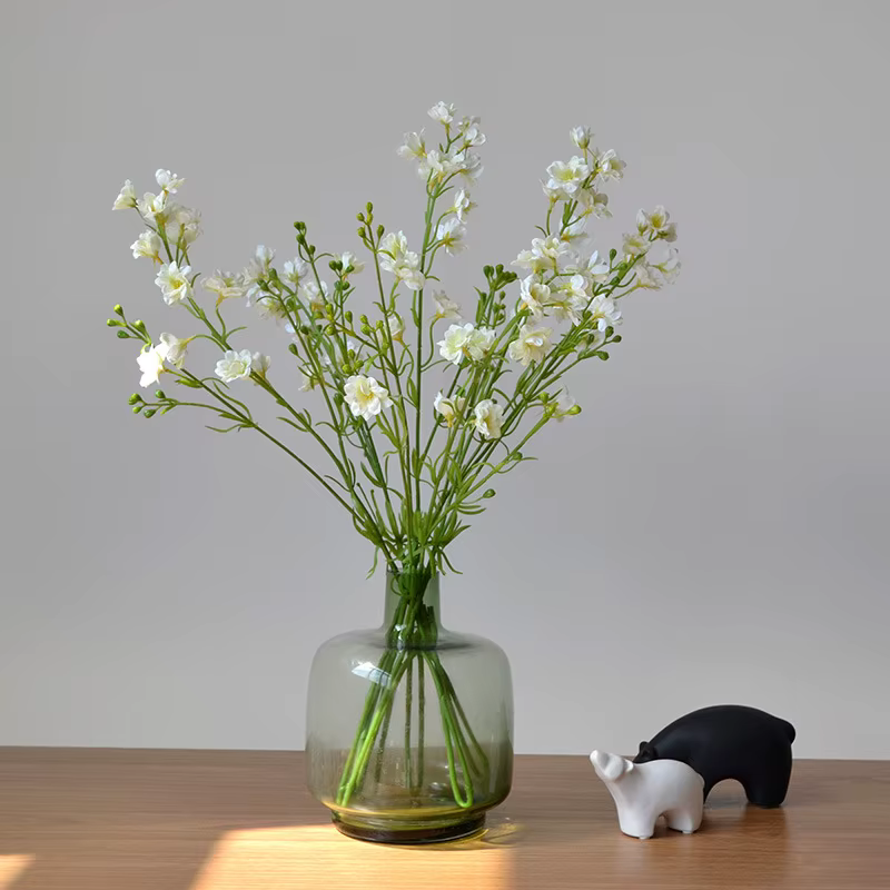 5 pièces violettes de luxe fleurs artificielles sensation hydratante Delphiniums Latex décor arrangements floraux fête