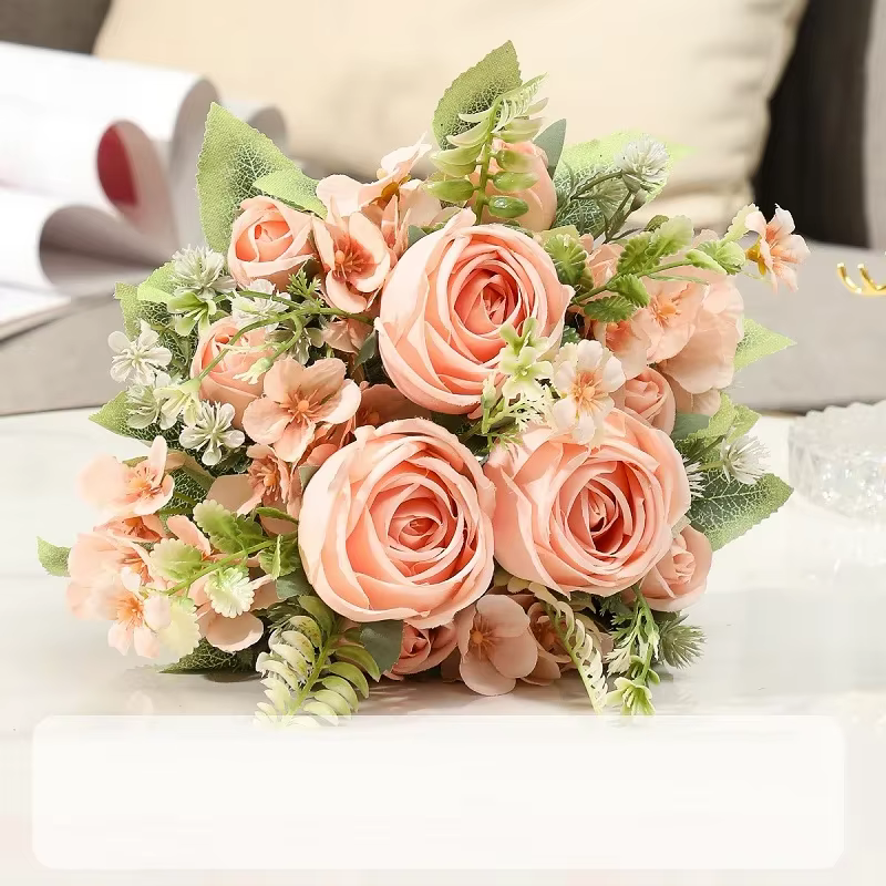 Bouquet de Roses artificielles en soie