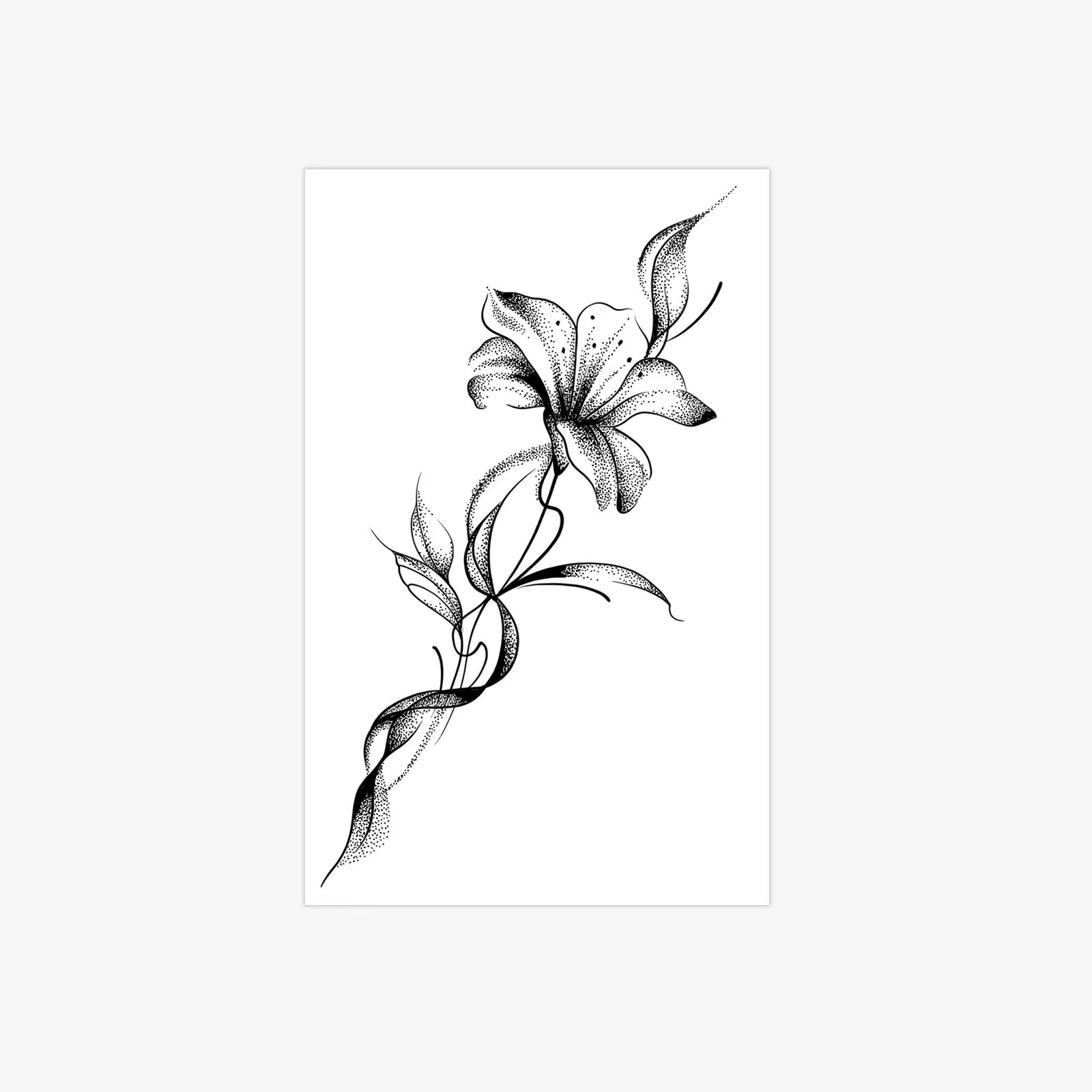 Autocollant de tatouage Black Lily