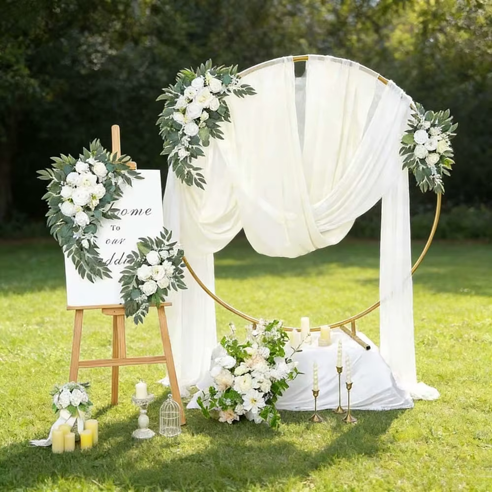 Guirlandes de fleurs artificielles bohèmes pour arche de mariage