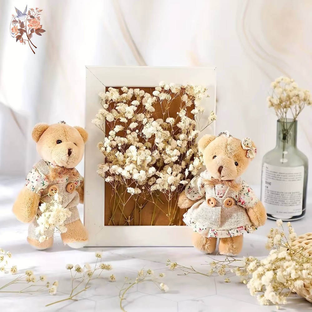100 pièces Mini fleurs souffle de bébé séchées pour artisanat en résine bricolage décor de mariage à la maison vraie touche gypsophile petit paquet embellir cadeau