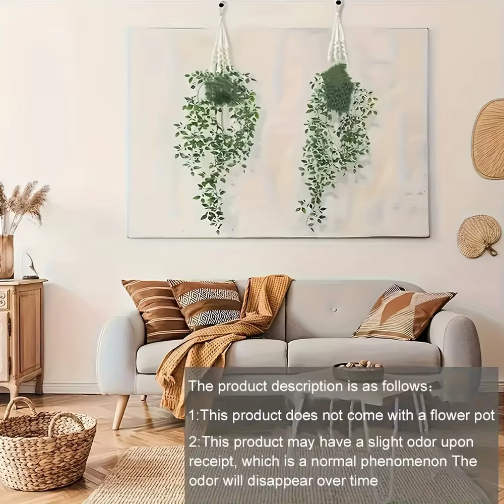 2 plantes suspendues Mandala vertes pour décoration intérieure et extérieure