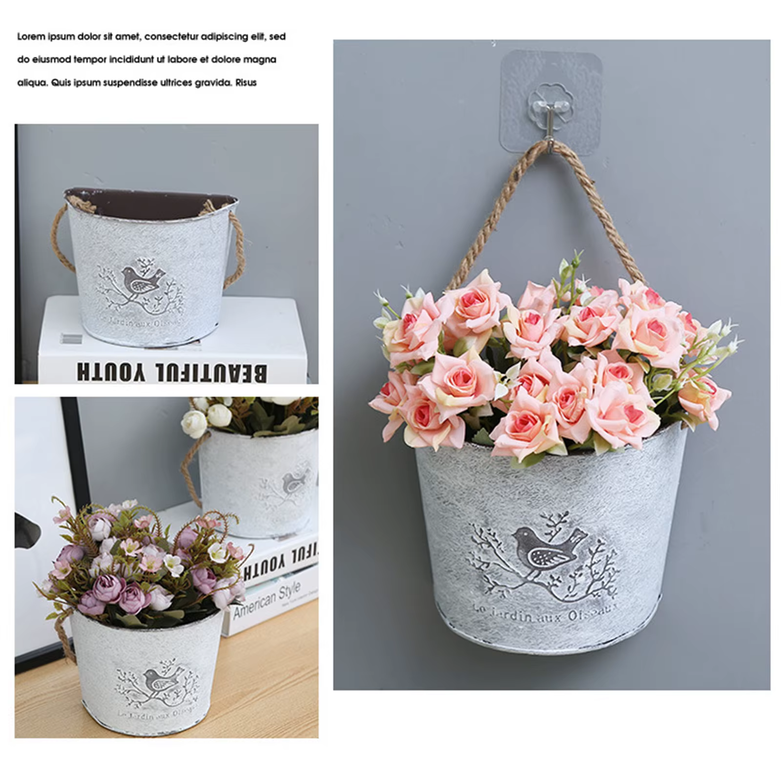 Jardinière de Pot de fleur en céramique murale avec Design rotatif-support de plante suspendu moderne peu encombrant
