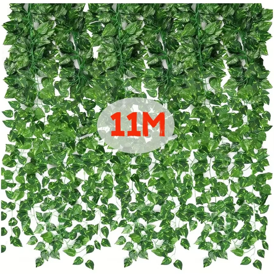 Guirlande de feuilles de lierre artificielles vertes 4/10M