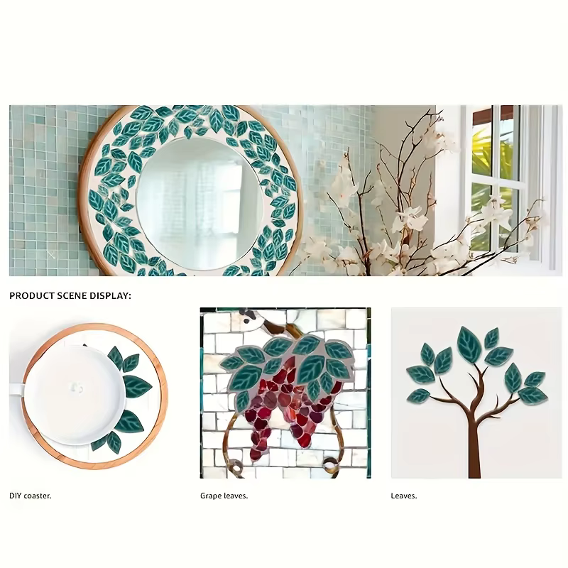 Carreaux de mosaïque en céramique à feuilles vertes semblables à une plante